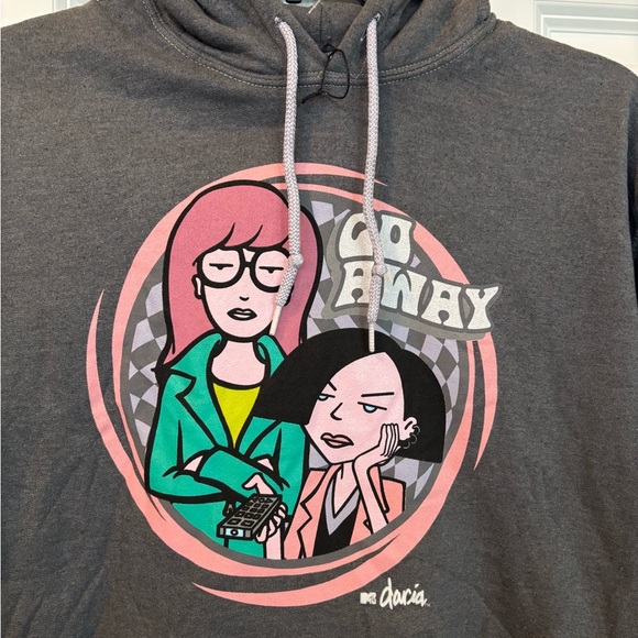 MTV Tops - Daria Go Away Gray Hoodie size Medium